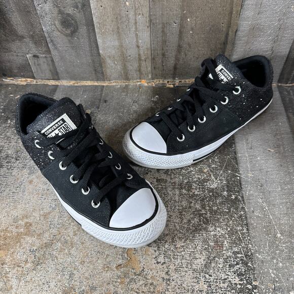 Converse All Star 566312C Black Glitzy Casual Shoes Sneakers Size 10 Glitter - Picture 1 of 13